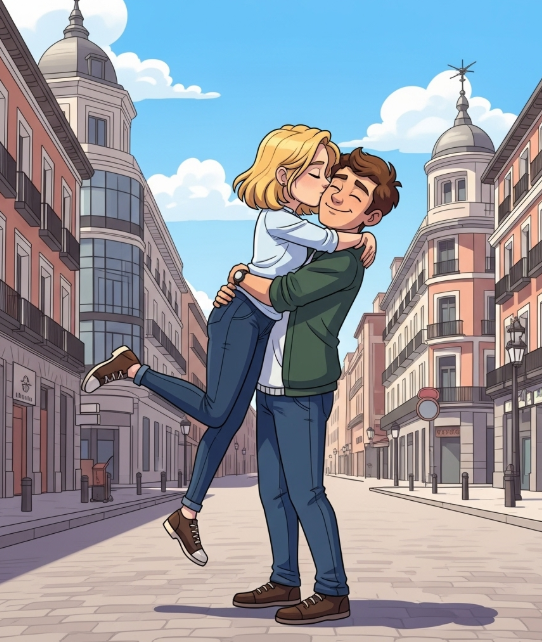 pareja de madrid, la chica esta sorprendida de la sorpresa de cita de su novio, que le trae en El Hachazo Atocha para pasar tiempo juntos haciendo una actividad muy original